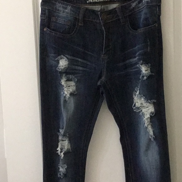Women’s Machine Pour Neuf mode Distressed Jeans Sz 9 Juniors - Picture 7 of 12